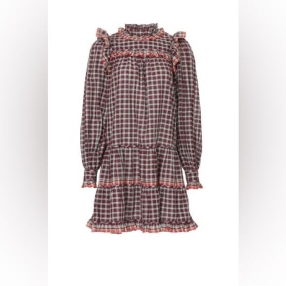 Ulla Johnson Plaid Long Sleeve Mini Dress Size 2 New Retails $425 - Picture 5 of 12